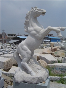 Horse Animal Stone Sculpture,Horse Stone Carving,White Animal Stone Sculpture,Horse Stone Statue