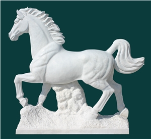 Horse Animal Stone Sculpture,Horse Stone Carving,White Animal Stone Sculpture,Horse Stone Statue