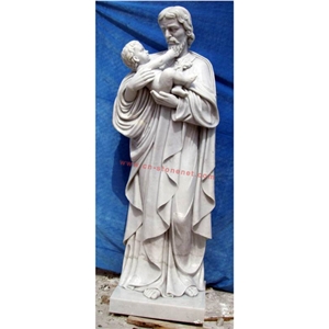 Jesus and Child Stone Statue,White Marble Sculpture,Figure Stone Carving