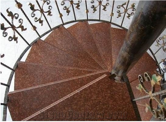 Red Granite Stairs and Steps,Inside Granite Stair and Step
