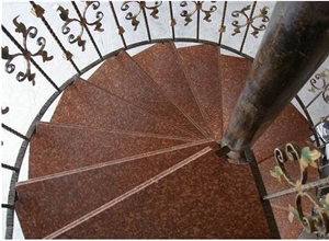 Red Granite Stairs and Steps,Inside Granite Stair and Step