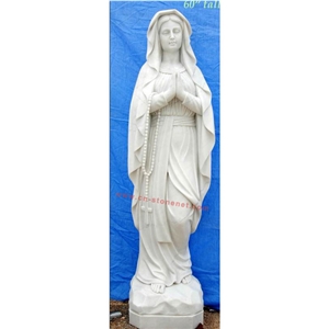 Stone Virgin Mary Statue,White Marble Sculpture,Figure Stone Carving