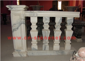 White Hand Carved Marble Baluster