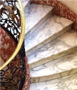 White Marble Stairs and Steps,Inside Stone Stair and Step