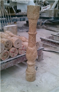 Yellow Emperador Light Marble Stone Baluster,Hot Sale Natural Marble Railing