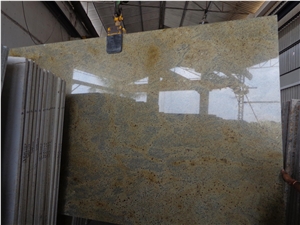 New Kashmir Gold Granite Slabs & Tiles, Yellow Granite Floor Tiles, Wall Tiles