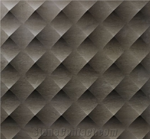 Modular Natural Stone 3d Black Wall Panel, Black Granite Wall Panels