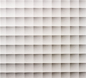 Natural Stone 3d Wall Panel Quadro Curve Tiles, White Limestone 3d Wall Panels