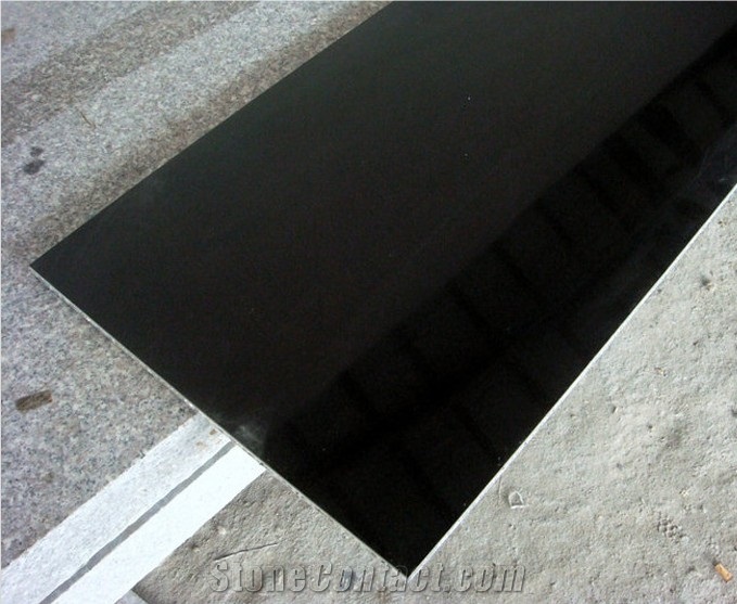 Polished Absolute Black Granite Slabs