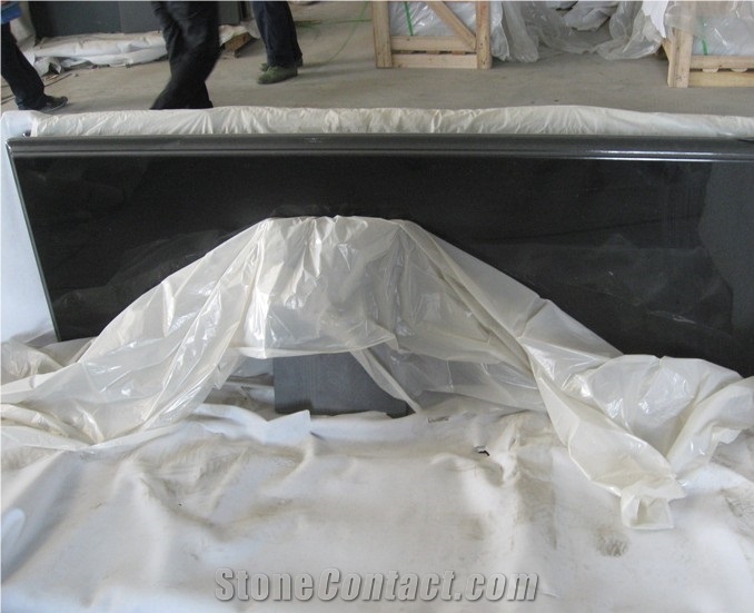 Shanxi Black Granite Slabs with Four Sides Ogee Edges Finish