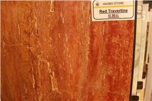 Red Travertine Polishing Tiles with Good Quality