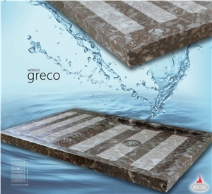 Greco - Shower Tray in Rojo Bidasoa Limestone