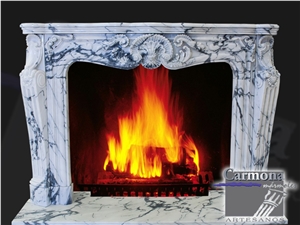 Marsella Fireplace Mantel in Arabescato Corchia Marble