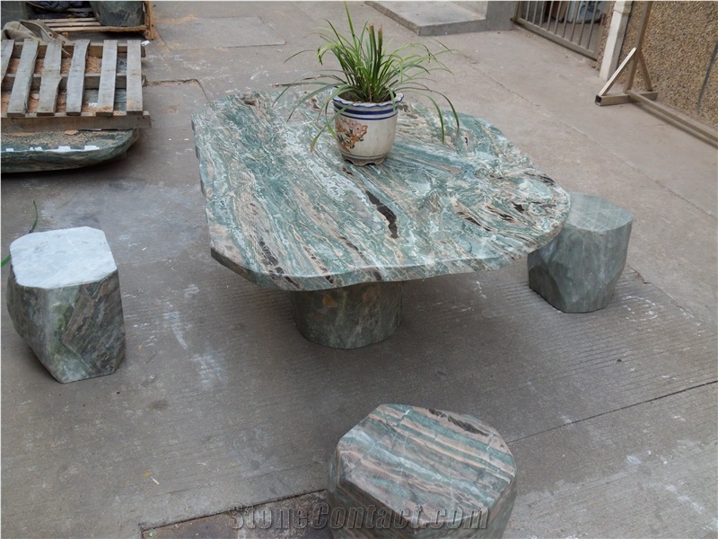 Hua"An Jade in Round Table Top, Green Others Round Table Top