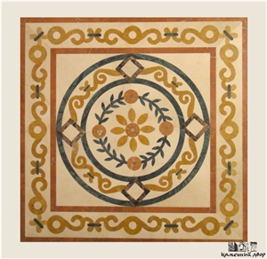 Waterjet Cutting Marble Floor Medallions