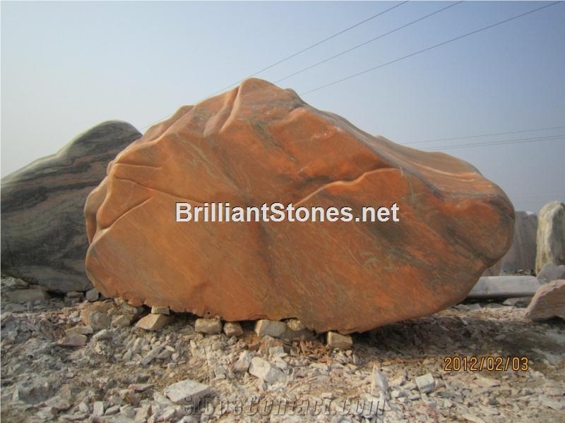 China Cloudy Rosa Marble Landscape Stone