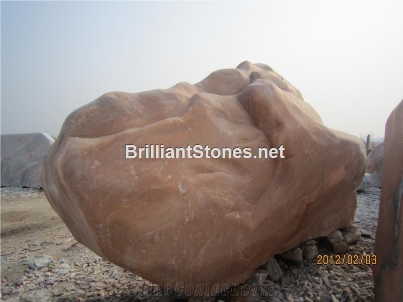 China Cloudy Rosa Marble Landscape Stone