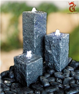 Garden Stone Water Fountain Decoration, Black Granite Fountains