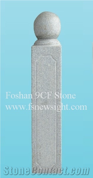 Granite(G603) End Pillar 100x20x20 cm Square, Natural Grey Granite Balustrade & Railings