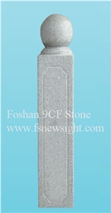 Granite(G603) End Pillar 100x20x20 cm Square, Natural Grey Granite Balustrade & Railings