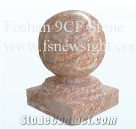 Light Red Marble Ball 20x20x28 cm Square , Ball Red Marble Pier Caps Quoins