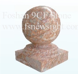 Light Red Marble Ball 20x20x28 cm Square , Ball Red Marble Pier Caps Quoins