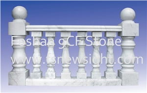 Natural White Marble Stone Balustrade/Railing/Handrail, White Marble Railings