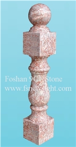 Red Agate Marble End Pillar 103x20x20 cm Square