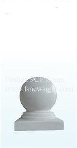 White Marble Ball 20x20x28 cm Round, White Marble Pier Caps