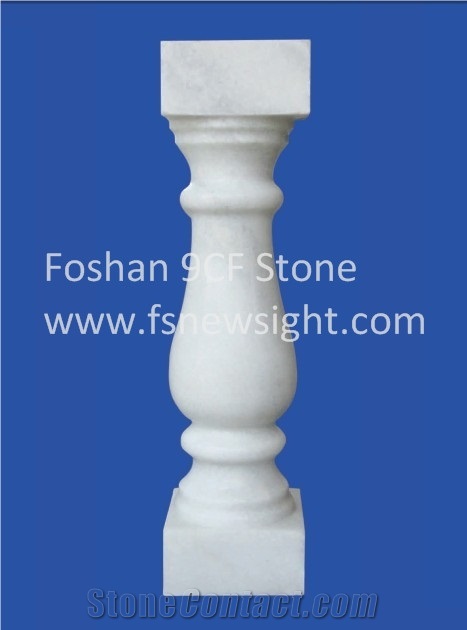 White Marble Balustrade 50x12x12 cm Square/Round, White Marble Balustrade & Railings