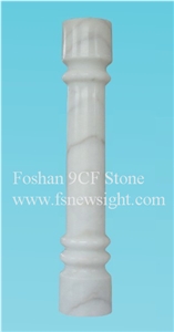 White Marble Balustrade/Handrail 60x12x12 cm Round (1b6010)