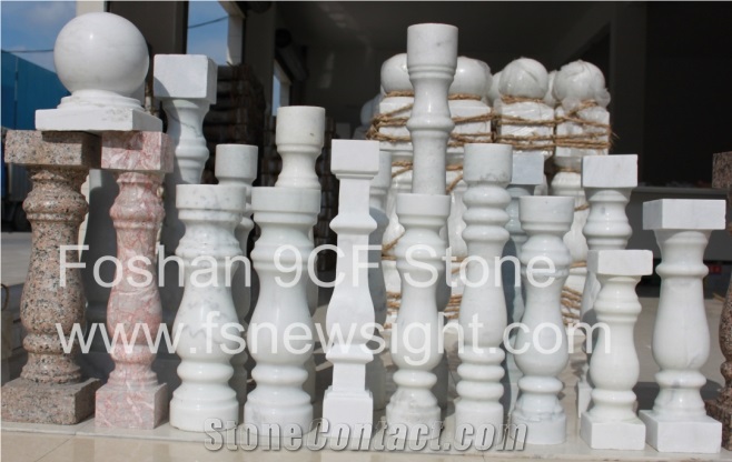 White Marble Balustrade/Handrail 60x15x15 cm Round