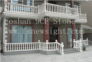 White Marble Balustrade/Handrail 60x15x15 cm Square (2a6015)