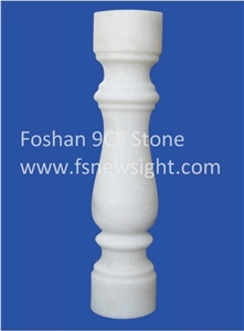 White Marble Balustrade/Handrail 90x12x12 cm Round