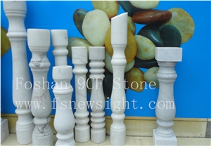 White Marble Balustrade/Handrail 90x12x12 cm Round