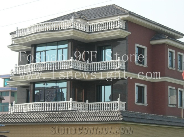 White Marble Balustrade/Handrail Garden Balcony 70x12x12 cm Square