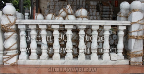 White Marble Balustrade/Handrail Graden Balcony 60x12x12 cm