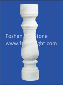 White Marble Balustrade/Stone Baluster 60x12x12 cm Round