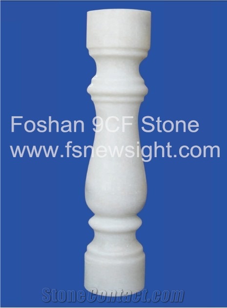 White Marble Balustrade/Stone Baluster 70x12x12 cm Round