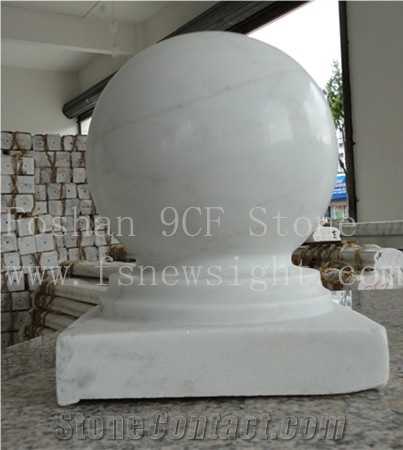White Marble Pillar Ball 25x25x35 cm Square, White Marble Pier Caps & Quoins