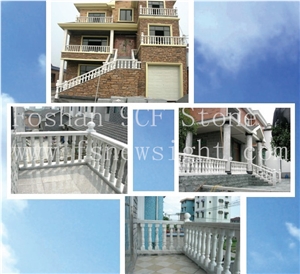 White Marble Stone Balustrade/Railing/Handrail Graden Balcony Road, White Marble Railings