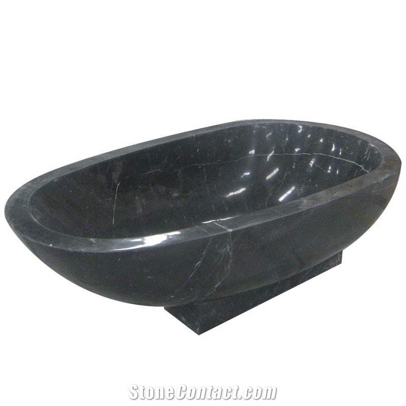 Black Marquina Marble Solid Stone Bathtub