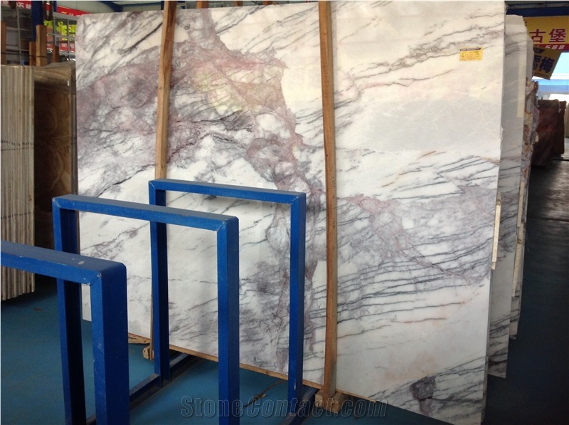 Imported Lilac White Marble Slabs & Tiles, Brazil White Marble
