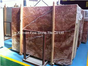 Coral Red Slab, China Red Marble
