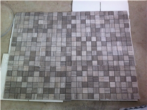 Wood Grain Grey Marble Mosaic Tiles
