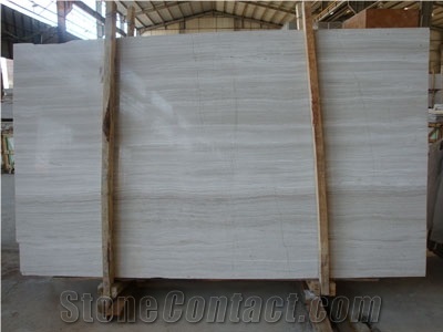 Elegant Cn White Wood Veins Marble Slab Wholesale