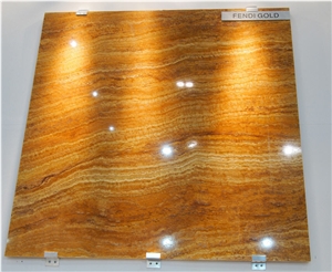 Fendi Gold Travertine Tiles, Slabs