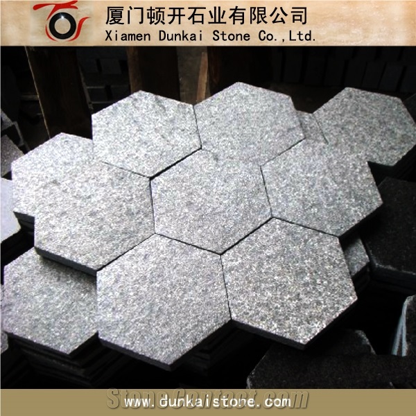 Hexagon Paver,G684 Black Basalt Pavers