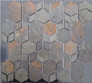 China Multicolor Slate Mosaic on Mesh