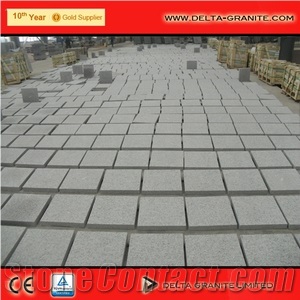 All Sawn, Top Flamed Grey Granite Paving Stone